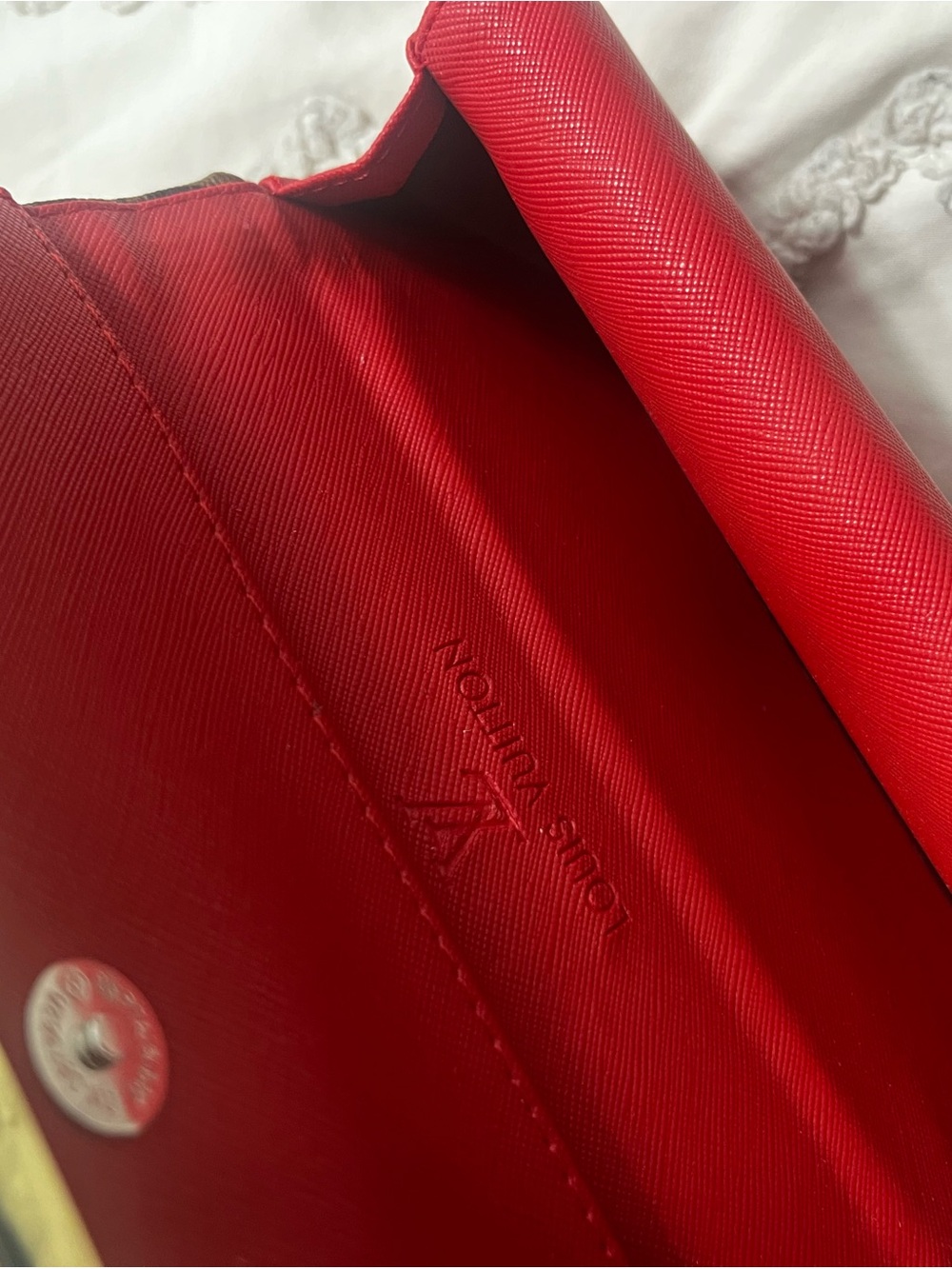 Source Unknown Brown Monogram Wallet with Red Trim and Gold Hardware - Picture 8 of 10